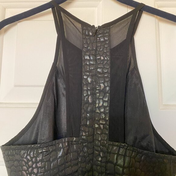 ASTR the Label Black Crocodile Mini Dress, Racerback, Fit and Flare, Womens XS - Picture 5 of 8